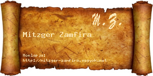 Mitzger Zamfira névjegykártya